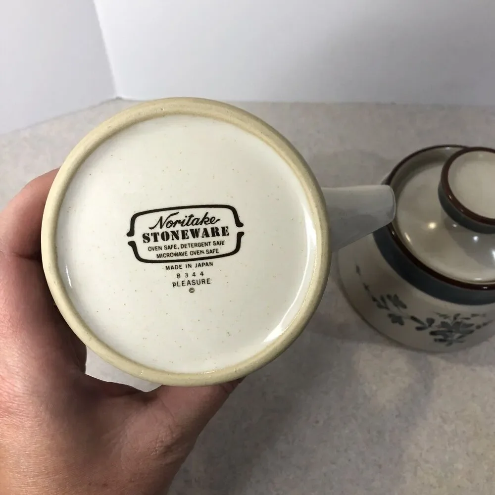 Noritake Stoneware Sugar and Creamer Set-Pleasure 8344‎ EXCELLENT